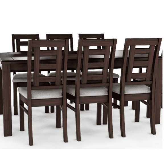 Juego de Comedor Sevilla 8 Sillas chocolate Mesa Rectangular Madera
