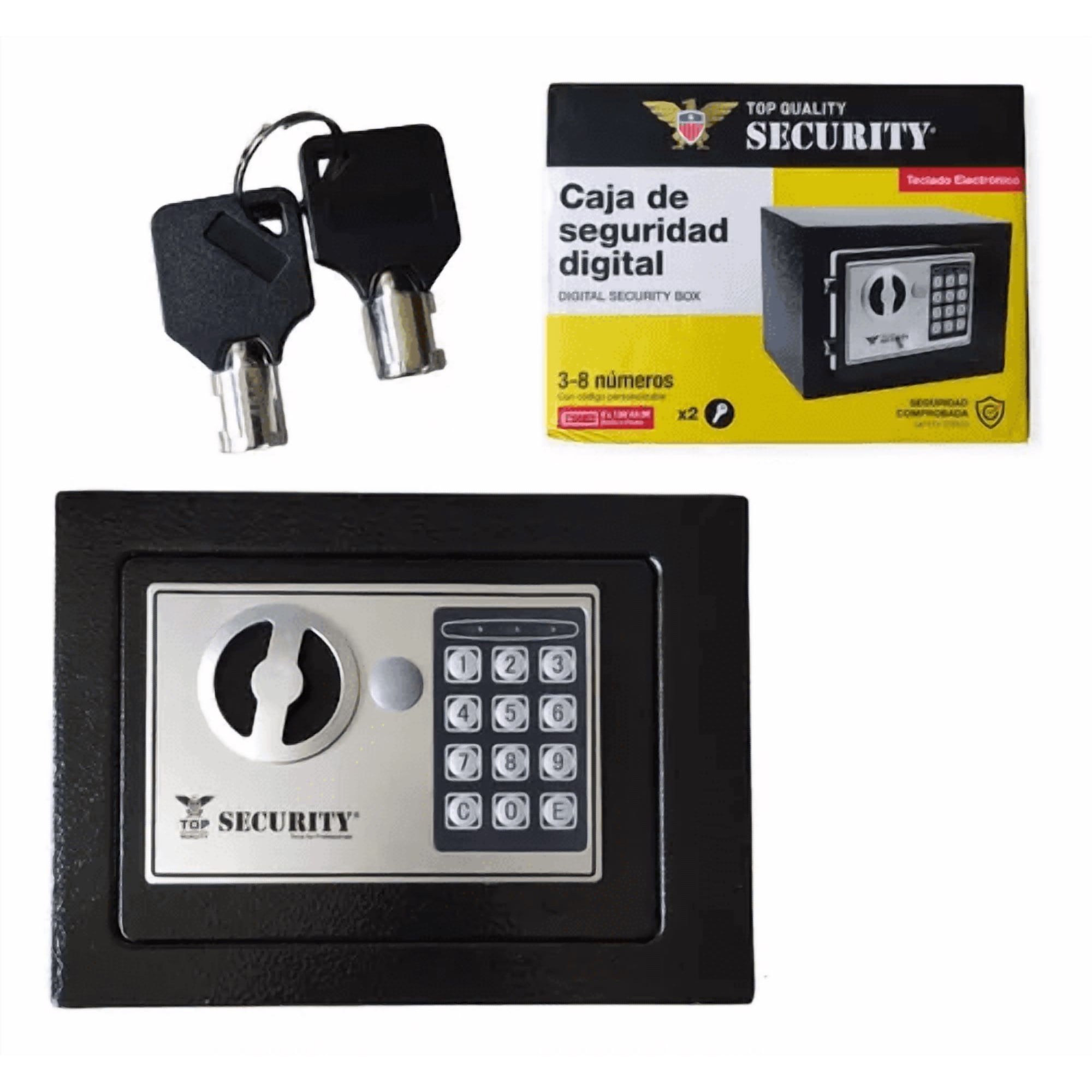 Movi - Caja De Seguridad Digital Con Teclado Y 2 Llaves De Respaldo