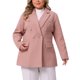 thumbnail image 1 of Abrigo de Mujer Talla Grande Agnes Orinda con Solapa de Doble Botonadura Chaqueta Exterior Casual con Bolsillos 3X Rosa, 1 of 6