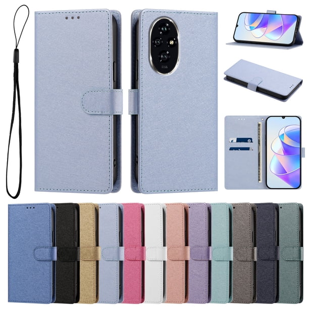 Funda Cartera de PU para Honor 200 con Tarjetas, Azul Cielo