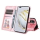 thumbnail image 5 of Funda tipo cartera FOXDOCK para Huawei Nova 10 Pro , diseño girasol en relieve, cuero PU, cierre magnético, soporte y tarjetero, 5 of 5