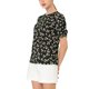 thumbnail image 4 of INSPIRE CHIC Blusas de Mujer con Fruncido Cuello Redondo Manga Corta Camisa Floral Negra XL, 4 of 7