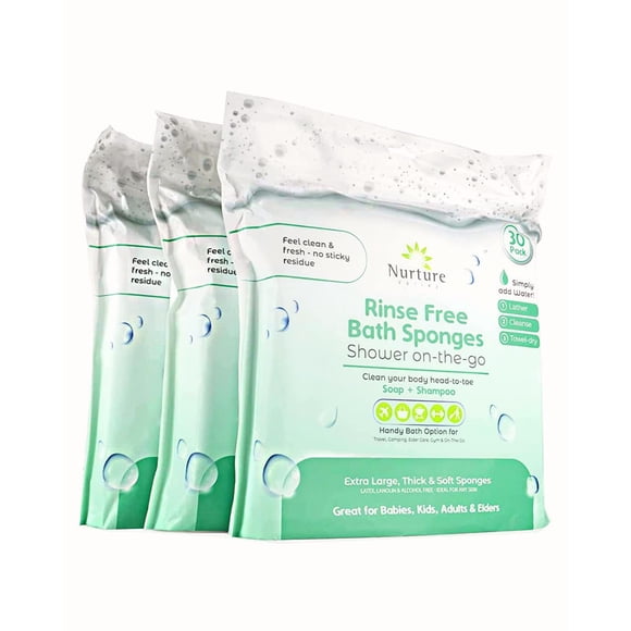 Toallitas de baño con esponja Nurture Valley para adultos, tamaño grande