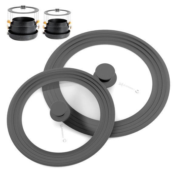 Tapa para Olla LSR LORESO 20‑30 cm Universal de Vidrio (Paquete de 2)