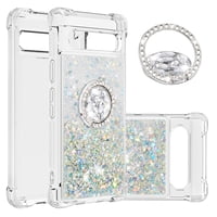 Foxdock - Funda Para Google Pixel 7A Con Brillo Líquido, Protección Completa Y Soporte De Anillo Giratorio