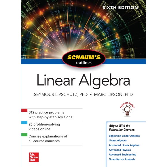 Libro Schaum: Esquema del álgebra lineal, sexta edición