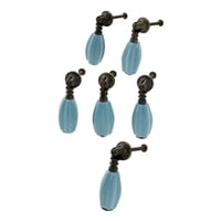 Juego De Tiradores Dritz Home 47042A De Cerámica Estriada Y Latón Turquesa