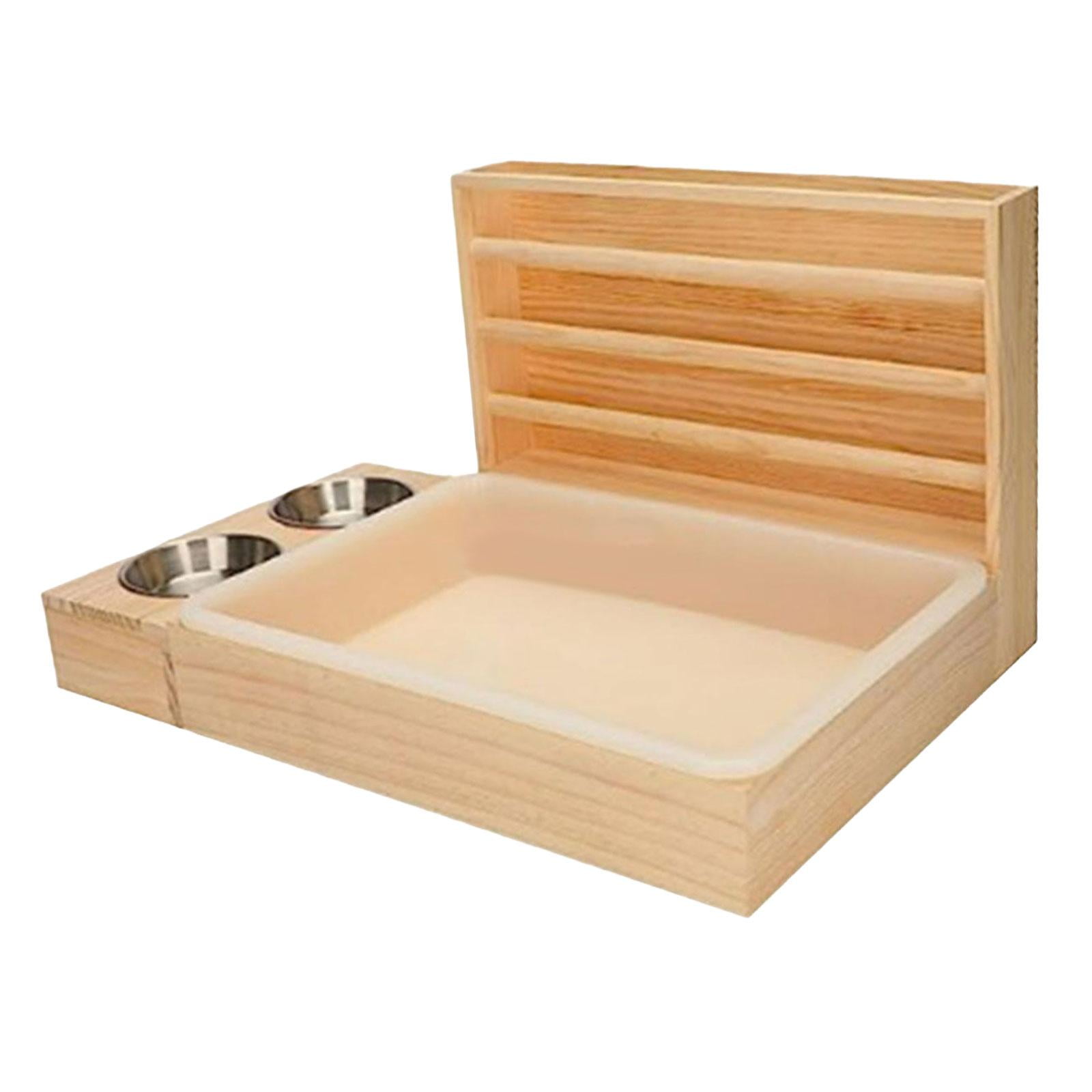 Comedero Para Conejos, Pesebre, Comedero De Madera Para Heno Para Conejos Con Caja De Arena