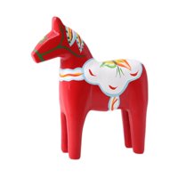 Magideal - Adorno De Caballo De Dala, Regalo De Caballo De Dala, Artesanía De Decoración Navideña De Resina, Adorno De Caballo De Dala, Estatuilla De Caballo De Rojo