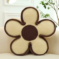 Genérico - Set De 4 Cojines Diseño Flor Color Beige