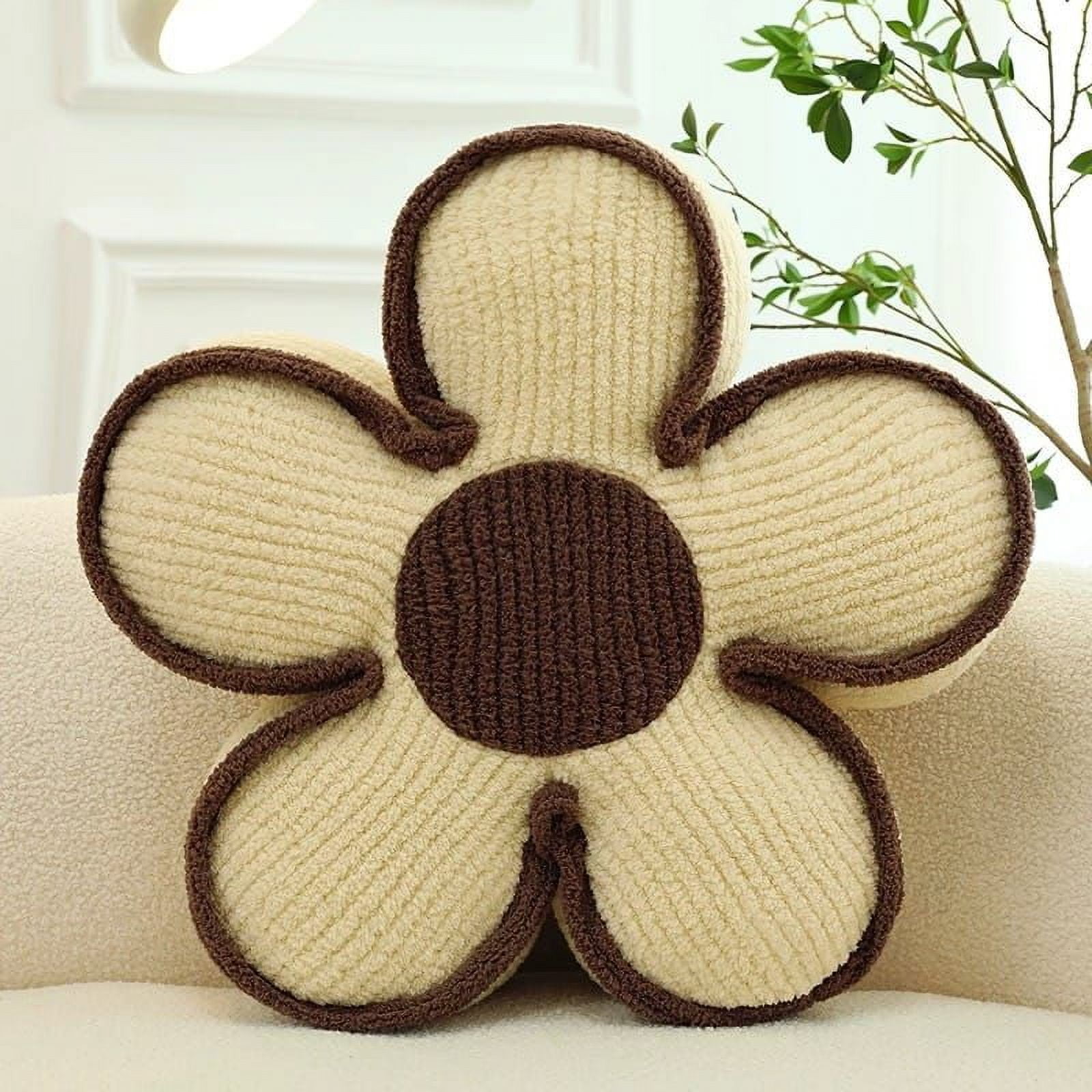 Genérico - Set De 2 Cojines Diseño Flor Color Beige