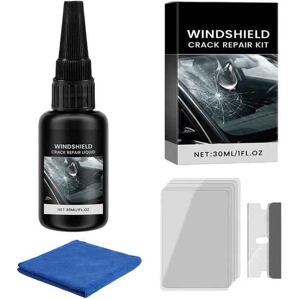Kit reparación astillas parabrisas 2 set 30ml líquido toalla cuchilla láminas curado