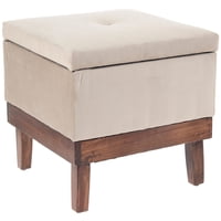 Máxima Design - Pouf Baúl Emilia Beige Felpa 45X45X46 Cm