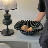 Santú Home & Deco - Fuente Estilo Frutero Cerámica Shell Negro