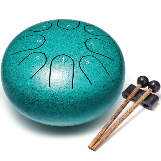 Libro de música Leonbird con forma de tambor de acero, 15 cm, 8 notas con bolsa, bastones