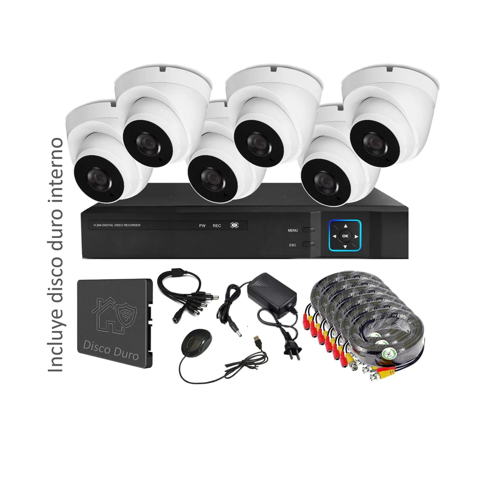 Vipa - Kit 6 Cámaras Seguridad Interior Con Disco Duro I60Ldd