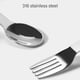 thumbnail image 4 of Juego de cuchara y tenedor para niños pequeños, cuchara para bebés, vajilla de autoalimentación para niños pequeños, tenedor y cuchara de acero inoxidable, 4 of 5