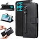 thumbnail image 5 of Funda tipo cartera para Motorola Moto G67 Power 5G con bolsillo con cremallera y ranuras para tarjetas – Función de soporte Negro, 5 of 5