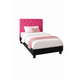 thumbnail image 1 of Cama 1 Plaza y Media Fucsia con Colchón de Resortes + Respaldo | Set Completo, 1 of 2