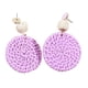 thumbnail image 4 of Pendientes De Ratán De Paja Trenzada De Mimbre Tejido Bohemio Para Mujeres Niñas Púrpura, 4 of 5