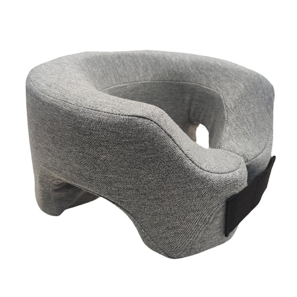 Almohada para dormir boca abajo, cojín para descansar la siesta, en forma de U, color gris claro, funda extraíble, almohada suave en forma de U para