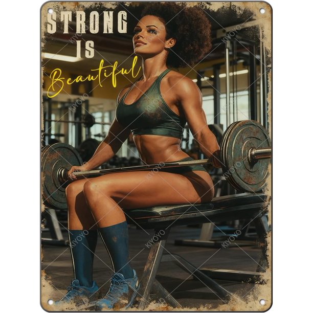 Letrero sala gimnasio terapia fitness vintage metal estaño hierro pintura decoración pared hogar club cueva hombre 30x20 cm