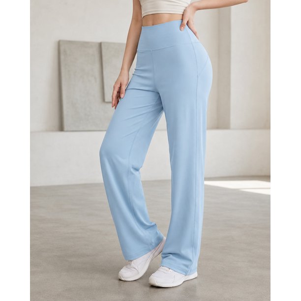 Pantalón Palazzo Deportivo Mujer Tiro Alto Flare Moldador
