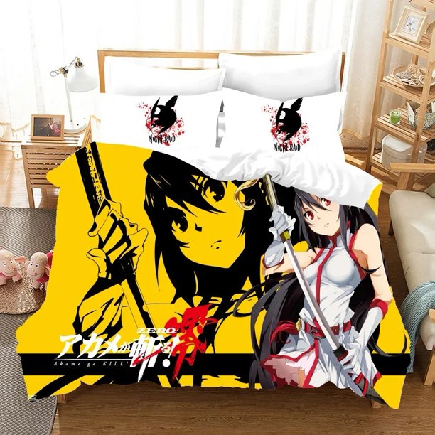 ed Akame ga KILL Bedding Set Duvet Cover Bedroom Comforter Covers Size Quilt Cover Home Textiles Bed Sheets