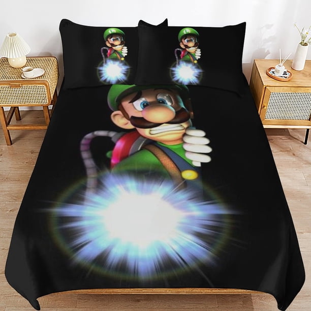 Luigi's Mansion Duvet Cover Set 3 Piece Bedding Set Double Sided Printing Decorative Comforter Cover Set