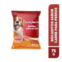 Snack Perro Adulto Seco Buddies Bocadito Sabor Carne Bolsa 75 G Buddy Pet