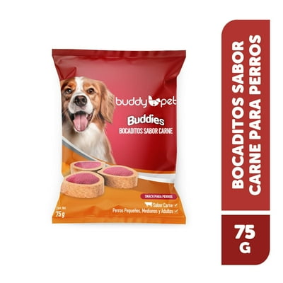 Snack Perro Adulto Seco Buddies Bocadito Sabor Carne Bolsa 75 G Buddy Pet