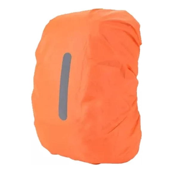 Funda Cubre Mochila Impermeable Reflectante 45-55 Litros naranja L