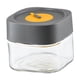 thumbnail image 1 of Tarro De Almacenamiento De Vidrio Reutilizable Con Tapa, Tarro Hermético Para Alimentos, Para Especias, Pasta, Aperitivos, Gris, 500 Ml, 1 of 3