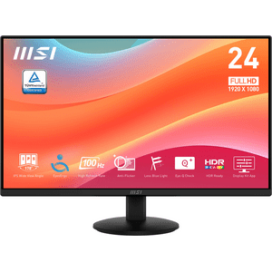 Monitor Plano Msi Pro Mp242L 23.8"" Fhd Ips - 100Hz, 1Ms, Hdr Ready, Hdmi/Dp
