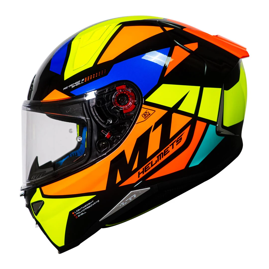 Mt Helmets - Casco Para Moto Mt Ff110 Revenge 2 Scalpel C3 Amarillo Fluor Brillo Xl