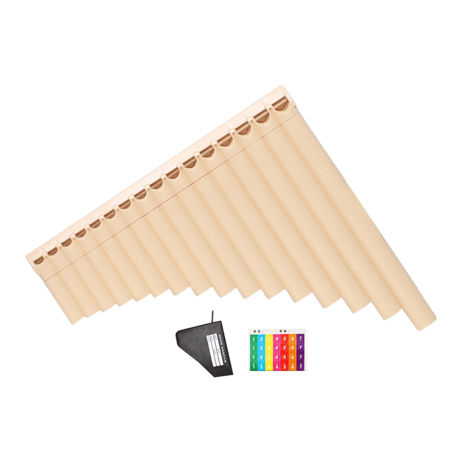Magideal - Flautas De Pan Tecla C Con Pegatina De Nota Musical Y Bolsa De Transporte 16 Tubos Cómodo De Sostener Instrumento Musical Para Niños Y Adultos Músicos