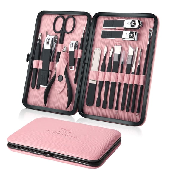 Set de cortaúñas Keiby Citom Professional, 18 unidades, color rosa