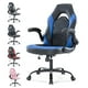 thumbnail image 1 of Silla para juegos YSSOA ergonómica ajustable de piel sintética negro/azul, 1 of 3