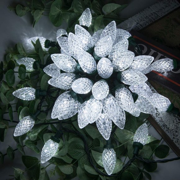 Cadena de luces navideñas AWQ, 100 LED, 24,7 m, C9, temporizador de 8 modos