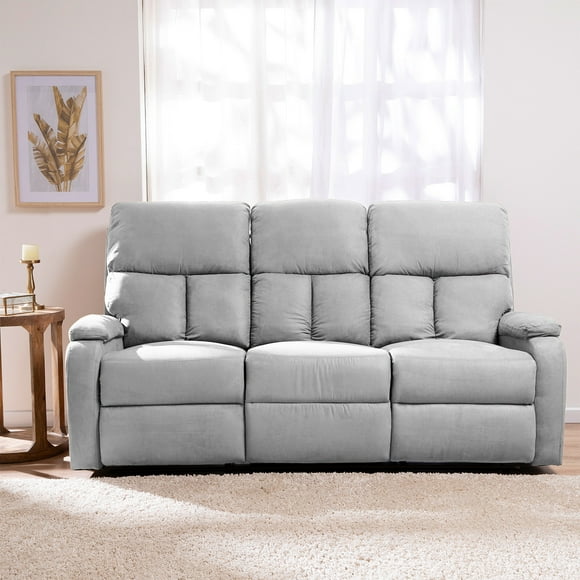 Sofá 3 Cuerpos Reclinable Moderno Matheus Gris Vs8070sgr