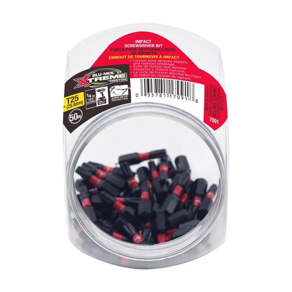 Punta de destornillador Blu-Mol Xtreme Torx T25 25 mm S2 Tool Steel