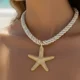 thumbnail image 1 of Collar mujer de cordón Estrella de mar Playera veraniega, 1 of 3