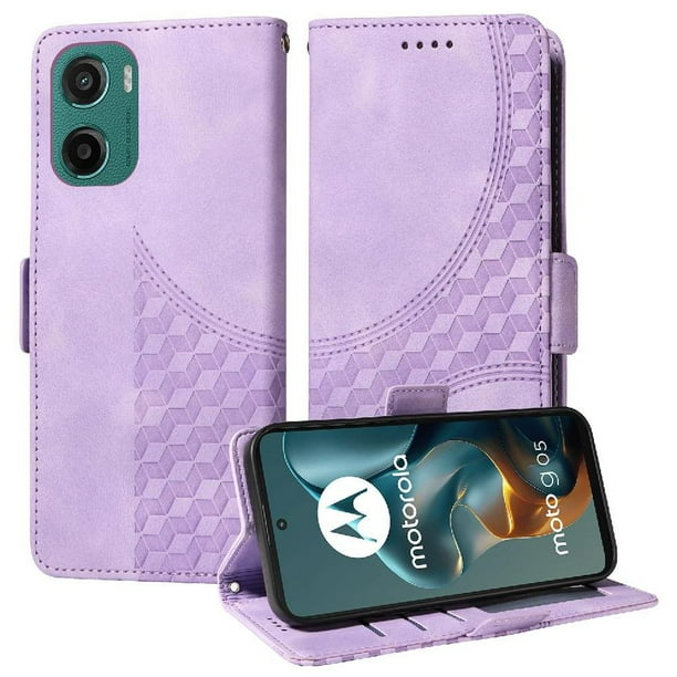 Carcasa FOXDOCK Motorola Moto E15 de cuero PU, diseño acolchado clásico, protección contra caídas y rayones