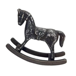 Magideal - Figura De Caballo Mecedor De Madera, Adorno De Mesa, Artesanía, Escultura De Animal De Madera Para Escritorio, Chimenea, Sala De Estar, Regalo De Cump Negro