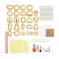 Magideal - 158 Uds. De Arcilla Polimérica Con Tarjetas Para Pendientes, 30 Partes Traseras De Pendientes, Kit De Fabricación De Pendientes Con Rodillo De Arcilla Naranja