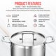 thumbnail image 4 of Inducción Stockpot Bakken de acero inoxidable cepillado de 5 litros, 4 of 6
