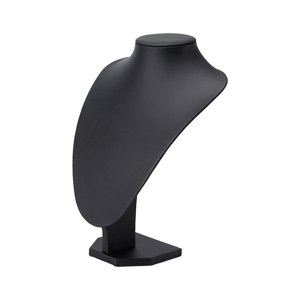 Ioensy - Collar Cadena Joyería Busto Tiendas Minoristas Tienda Collar Soporte De Exhibición Soporte Negro Pu 21X15Cm