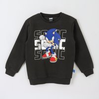 Polerón Cerrado Niño Sonic En Acción Negro Sonic