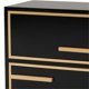 thumbnail image 5 of Mesa lateral Giolla de Baxton Studio, madera negra con metal dorado, 2 cajones, 5 of 9