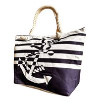 Auckland Outdoor - Bolso Playa Lona Algodon Con Cierre Ancla Azul